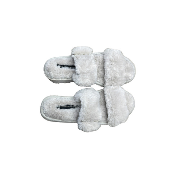 FRENCH CONNECTION GRAY FUR SLIDER SIZE 5/6‎ NWOT - Picture 5 of 8